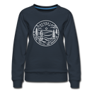 Georgia Women's Sweatshirt - Retro Mountain Women's Georgia Crewneck Sweatshirt - navy