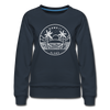 Hawaii Women's Sweatshirt - Retro Mountain Women's Hawaii Crewneck Sweatshirt - navy