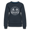 Hawaii Women's Sweatshirt - Retro Mountain Women's Hawaii Crewneck Sweatshirt - navy