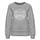 Idaho Women's Sweatshirt - Retro Mountain Women's Idaho Crewneck Sweatshirt - heather gray