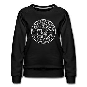 Delaware Women's Sweatshirt - Retro Mountain Women's Delaware Crewneck Sweatshirt - black