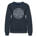 Delaware Women's Sweatshirt - Retro Mountain Women's Delaware Crewneck Sweatshirt - navy