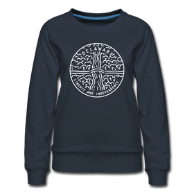 Delaware Women's Sweatshirt - Retro Mountain Women's Delaware Crewneck Sweatshirt - navy