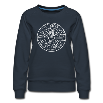 Delaware Women's Sweatshirt - Retro Mountain Women's Delaware Crewneck Sweatshirt - navy