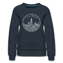 Illinois Women's Sweatshirt - Retro Mountain Women's Illinois Crewneck Sweatshirt - navy