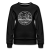 Iowa Women's Sweatshirt - Retro Mountain Women's Iowa Crewneck Sweatshirt - black