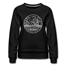 Iowa Women's Sweatshirt - Retro Mountain Women's Iowa Crewneck Sweatshirt - black