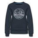 Iowa Women's Sweatshirt - Retro Mountain Women's Iowa Crewneck Sweatshirt - navy