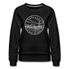Kansas Women's Sweatshirt - Retro Mountain Women's Kansas Crewneck Sweatshirt - black