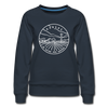 Kansas Women's Sweatshirt - Retro Mountain Women's Kansas Crewneck Sweatshirt - navy