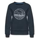 Kansas Women's Sweatshirt - Retro Mountain Women's Kansas Crewneck Sweatshirt - navy