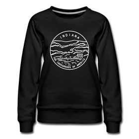 Indiana Women's Sweatshirt - Retro Mountain Women's Indiana Crewneck Sweatshirt - black