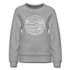 Indiana Women's Sweatshirt - Retro Mountain Women's Indiana Crewneck Sweatshirt - heather gray