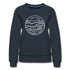 Indiana Women's Sweatshirt - Retro Mountain Women's Indiana Crewneck Sweatshirt - navy