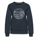 Indiana Women's Sweatshirt - Retro Mountain Women's Indiana Crewneck Sweatshirt - navy