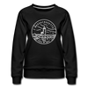 Massachusetts Women's Sweatshirt - Retro Mountain Women's Massachusetts Crewneck Sweatshirt - black