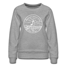 Massachusetts Women's Sweatshirt - Retro Mountain Women's Massachusetts Crewneck Sweatshirt - heather gray