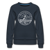 Massachusetts Women's Sweatshirt - Retro Mountain Women's Massachusetts Crewneck Sweatshirt - navy