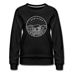Kentucky Women's Sweatshirt - Retro Mountain Women's Kentucky Crewneck Sweatshirt - black