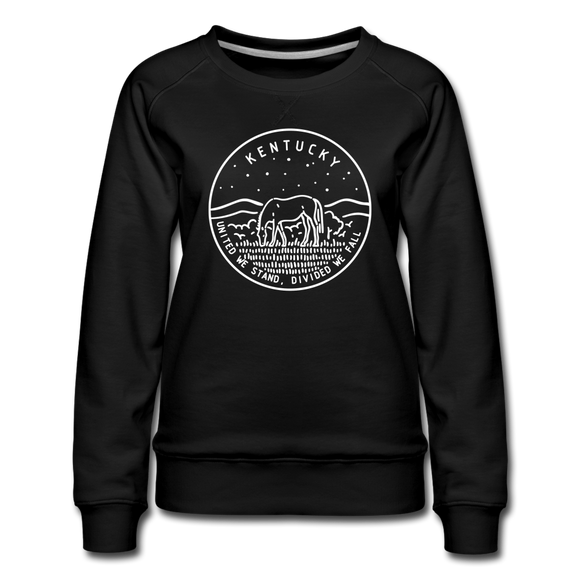 Kentucky Women's Sweatshirt - Retro Mountain Women's Kentucky Crewneck Sweatshirt - black