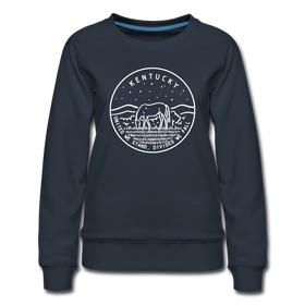 Kentucky Women's Sweatshirt - Retro Mountain Women's Kentucky Crewneck Sweatshirt - navy