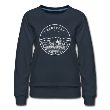 Kentucky Women's Sweatshirt - Retro Mountain Women's Kentucky Crewneck Sweatshirt - navy