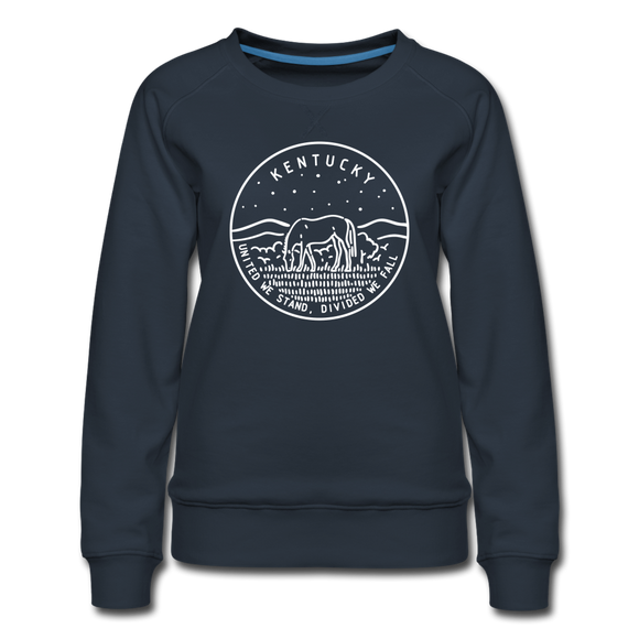 Kentucky Women's Sweatshirt - Retro Mountain Women's Kentucky Crewneck Sweatshirt - navy