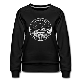Minnesota Women's Sweatshirt - Retro Mountain Women's Minnesota Crewneck Sweatshirt - black