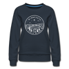 Minnesota Women's Sweatshirt - Retro Mountain Women's Minnesota Crewneck Sweatshirt - navy