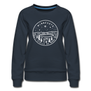 Minnesota Women's Sweatshirt - Retro Mountain Women's Minnesota Crewneck Sweatshirt - navy