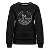 Louisiana Women's Sweatshirt - Retro Mountain Women's Louisiana Crewneck Sweatshirt - black