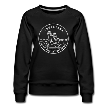 Louisiana Women's Sweatshirt - Retro Mountain Women's Louisiana Crewneck Sweatshirt - black