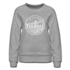Michigan Women's Sweatshirt - Retro Mountain Women's Michigan Crewneck Sweatshirt - heather gray