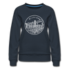 Michigan Women's Sweatshirt - Retro Mountain Women's Michigan Crewneck Sweatshirt - navy