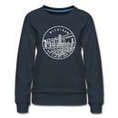 Michigan Women's Sweatshirt - Retro Mountain Women's Michigan Crewneck Sweatshirt - navy