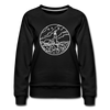 Maine Women's Sweatshirt - Retro Mountain Women's Maine Crewneck Sweatshirt - black