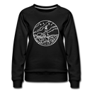Maine Women's Sweatshirt - Retro Mountain Women's Maine Crewneck Sweatshirt - black