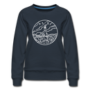 Maine Women's Sweatshirt - Retro Mountain Women's Maine Crewneck Sweatshirt - navy