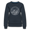 Montana Women's Sweatshirt - Retro Mountain Women's Montana Crewneck Sweatshirt - navy