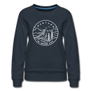 Montana Women's Sweatshirt - Retro Mountain Women's Montana Crewneck Sweatshirt - navy