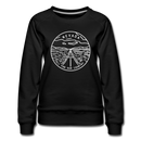 Nevada Women's Sweatshirt - Retro Mountain Women's Nevada Crewneck Sweatshirt - black