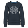 Nevada Women's Sweatshirt - Retro Mountain Women's Nevada Crewneck Sweatshirt - navy