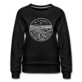 Missouri Women's Sweatshirt - Retro Mountain Women's Missouri Crewneck Sweatshirt - black
