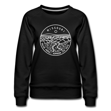 Missouri Women's Sweatshirt - Retro Mountain Women's Missouri Crewneck Sweatshirt - black