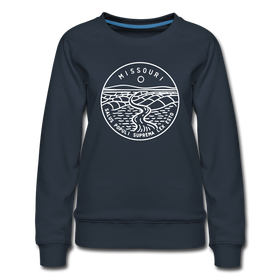Missouri Women's Sweatshirt - Retro Mountain Women's Missouri Crewneck Sweatshirt - navy