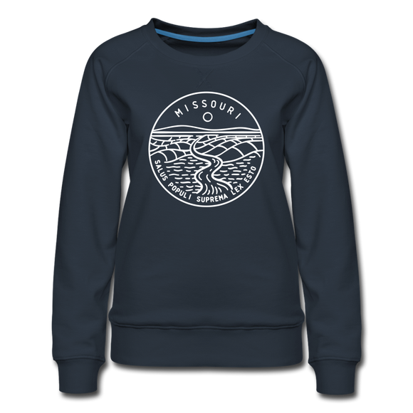 Missouri Women's Sweatshirt - Retro Mountain Women's Missouri Crewneck Sweatshirt - navy