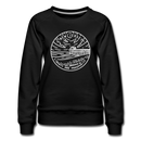 New Jersey Women's Sweatshirt - Retro Mountain Women's New Jersey Crewneck Sweatshirt - black