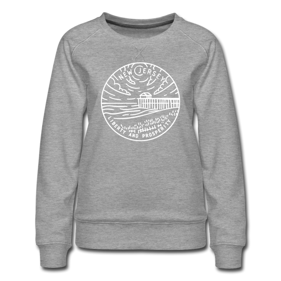 New Jersey Women's Sweatshirt - Retro Mountain Women's New Jersey Crewneck Sweatshirt - heather gray