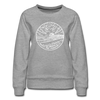 New Jersey Women's Sweatshirt - Retro Mountain Women's New Jersey Crewneck Sweatshirt - heather gray