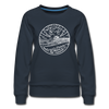 New Jersey Women's Sweatshirt - Retro Mountain Women's New Jersey Crewneck Sweatshirt - navy